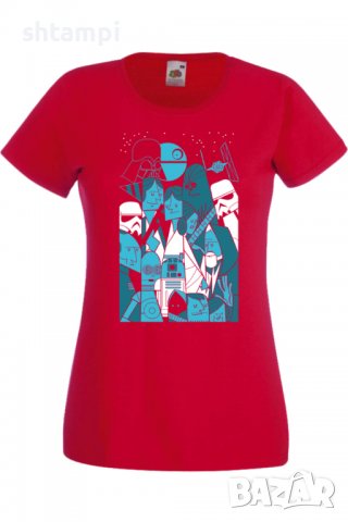 Дамска тениска Star Wars characters,Филм,Игра,superhero,Изненада,Подарък,Повод,, снимка 3 - Тениски - 37728740