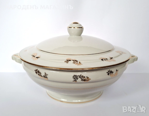 LIMOGES - D.R.B - Антикварен френски порцелан терин Много голям съд за топло сервиране супник сервиз