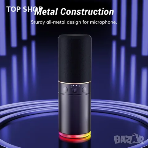Микрофон за игри TONOR XLR/USB, динамичен микрофон с RGB светлина, снимка 8 - Микрофони - 49965353