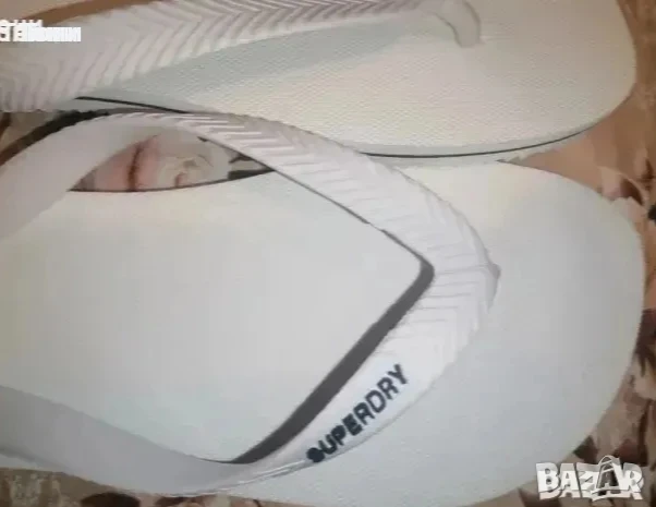 SuperDry Нови Мъжки Бели Чехли 45, снимка 3 - Мъжки чехли - 50689872