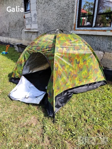 Камуфлажна, четириместна, водонепромокаема палатка 208 X 208см, снимка 8 - Палатки - 46700306