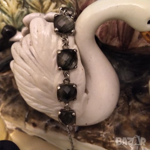 Сребърна гривна с фасетиран лабрадорит  НАМАЛЕНИЕ , снимка 2 - Гривни - 36886936