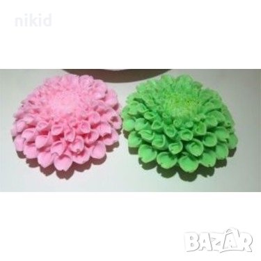 3D Хризантема фунийки цвете голям силиконов молд форма калъп фондан шоколад гипс сапун, снимка 7 - Форми - 37182036