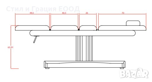 *Спа кушетка Ulna (3 мотора) 193 x 71,5 x 65/91 см, снимка 4 - Кушетки - 28293865