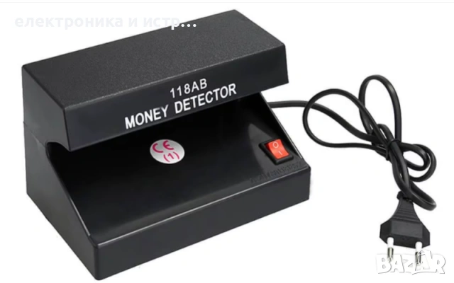Детектор за пари 118AB, UV светлина, За фалшиви банкноти, 220V, Черен , снимка 3 - Друга електроника - 53175242