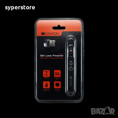 Лазерна показалка, презентер Canyon CNE-CP01, Slim Laser Presenter, червен лазер, 30м, снимка 3 - Друга електроника - 49636023