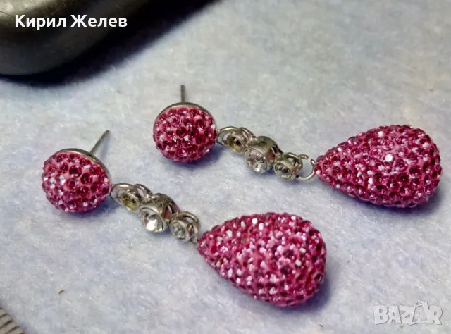 ЕЛЕГАНТНИ СКЪПОЦЕННИ СРЕБЪРНИ ОБЕЦИ РОДИРАНО СРЕБРО 925 с ЦВЕТНИ КАМЪНИ / ЦИРКОНИ 49282, снимка 3 - Обеци - 49876618