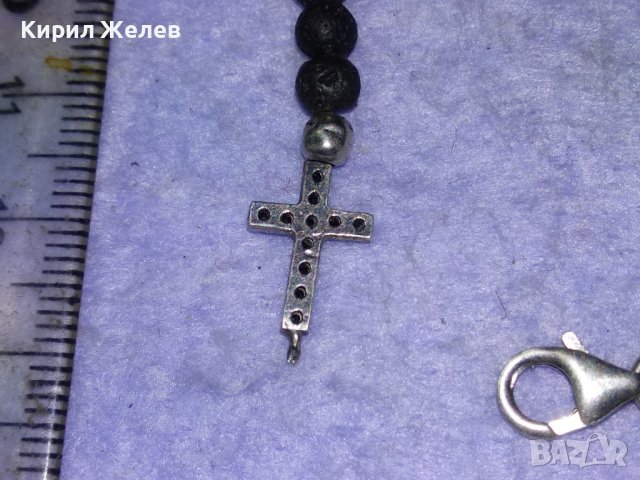 ЧАСТ от СРЕБЪРНА ГРИВНА СРЕБРО 925 с ТОПЧЕТА от ВУЛКАНИЧЕН КАМЪК и МАРКАЗИТИ на КРЪСТЧЕТО 40987, снимка 11 - Гривни - 43225262