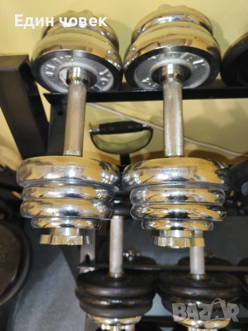 дъмбели на дискове , снимка 4 - Фитнес уреди - 52636601