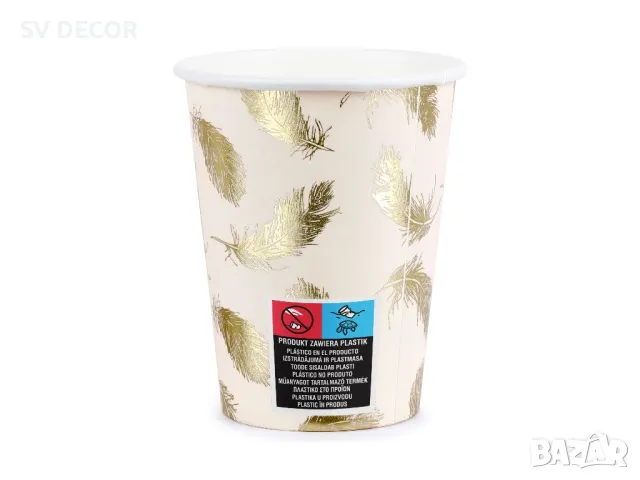 Стилни Розови Чаши на Златни Пера (6бр./оп.), снимка 3 - Декорация - 49695847