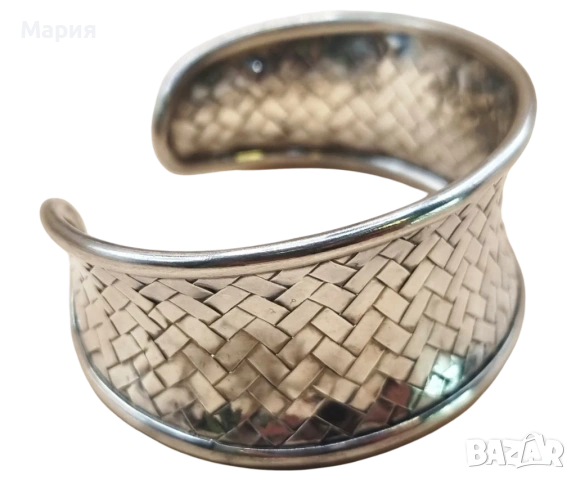 Сребърна гривна 26гр, снимка 2 - Гривни - 53571337