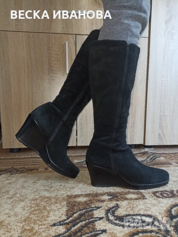 Ботуши от естествен велур-нови 40 номер