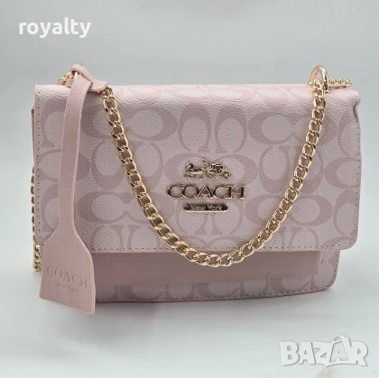 Coach Розова Кожена Дамска Чанта 