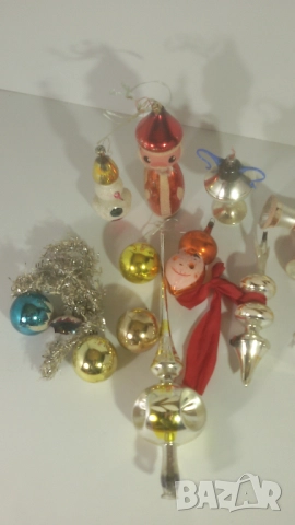 Лот ретро коледни орнаменти от тънко стъкло, снимка 7 - Декорация за дома - 52058870