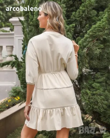 Дамска къса едноцветна рокля, снимка 4 - Рокли - 49494231