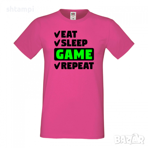 Мъжка тениска Game 6,Eat,Sleep,Game,Anime,Repeat,Ядене,Спане,Геймс,Подарък,Повторение,Празник,Игри, снимка 6 - Тениски - 36419205