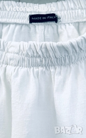 Бял панталон лен100% Италия, снимка 5 - Панталони - 51462914