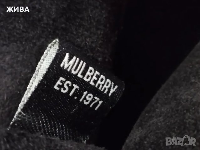 ЕСТЕСТВЕНА КОЖА на MULBERRY мъжка черна чанта с дълга дръжка, снимка 7 - Чанти - 49353259