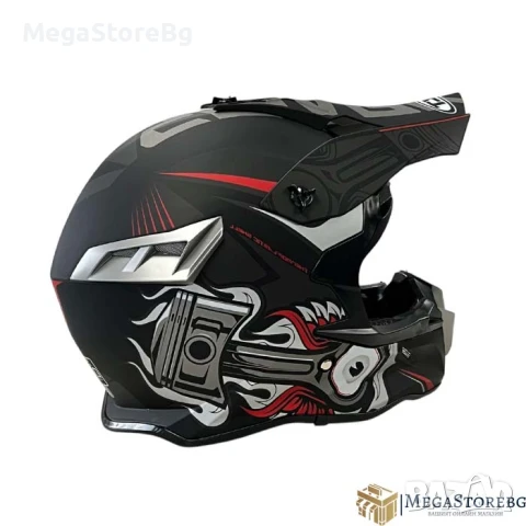 Кросова каска 188 - размер L - Matt Black/Grey Red, снимка 2 - Аксесоари и консумативи - 50527157