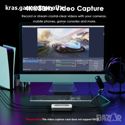 WAVLINK 4K60Hz HDMI видео карта за заснемане с аудио миксер, снимка 3 - Видеокарти - 52190292
