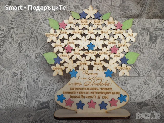 Подарък за завършване за учителка с имената на група, клас, снимка 7 - Подаръци за жени - 44313038