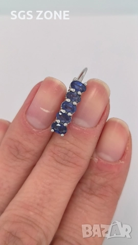 Обеци сребро 925 с естествен РУБИН, САПФИР, ИЗУМРУД, снимка 8 - Обеци - 51272555