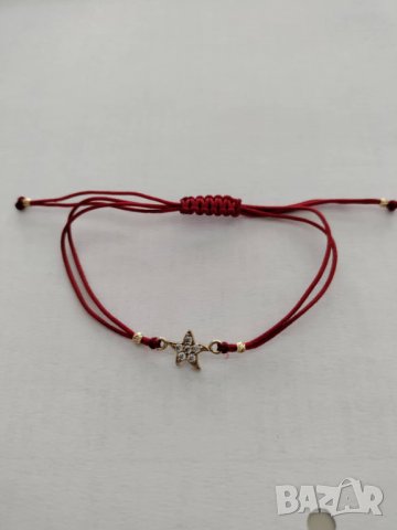 златна гривна с червен конец 47957, снимка 1