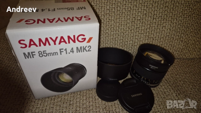 Samyang 85 mm f/1.4 MK2 за Nikon F – Като нов, пълен комплект, с чип!, снимка 3 - Обективи и филтри - 53038795
