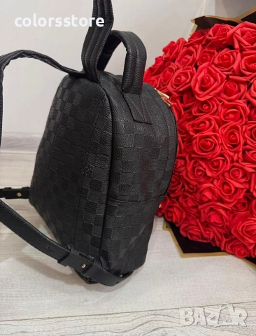 Черна раница LouisVuitton -IM76k, снимка 2 - Раници - 47586112