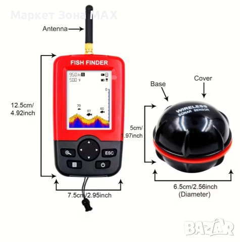 Оригинален преносим детектор за риба с LCD екран – вижте рибата под водата веднага, снимка 2 - Екипировка - 52897436