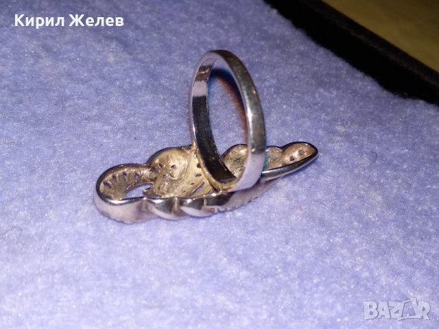 ЕЛЕГАНТЕН МОДЕН ПОЗЛАТЕН СРЕБЪРЕН ПРЪСТЕН СРЕБРО 925 с ФАСЕТИРАНИ ЦИРКОНИ ДИЗАЙНЕРСКО АРТ БИЖУ 34368, снимка 15 - Пръстени - 39507400