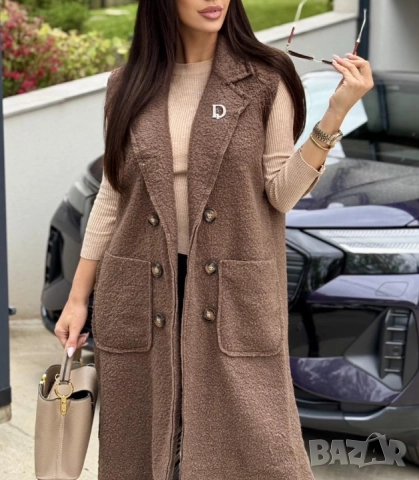 Дълги Меки елеци от букле  , снимка 2 - Елеци - 51925609