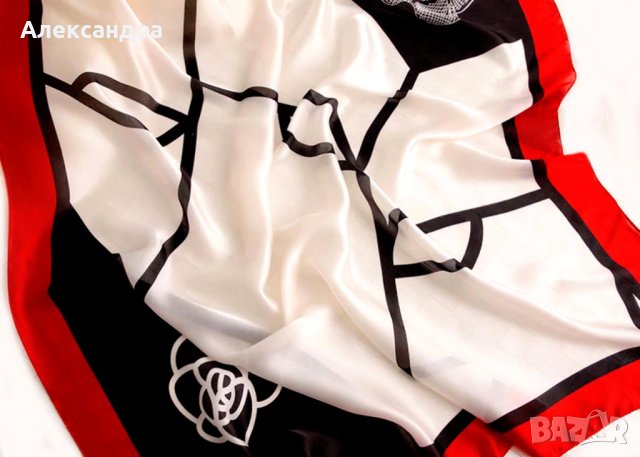 Стилен и красив копринен шал , снимка 4 - Шалове - 41743005