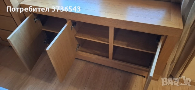 Шкаф / комод 170×45×79.5 см – масив дъб, 3 врати, снимка 3 - Шкафове - 53154708