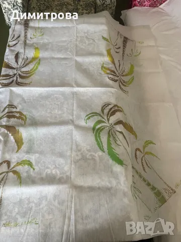 Покривка коледна /новогодишна, покривка с палми- нетъкан текстил, снимка 4 - Покривки за маси - 47340142