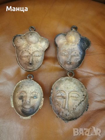 Африкански бронзови маски Бауле, снимка 2 - Антикварни и старинни предмети - 43367342