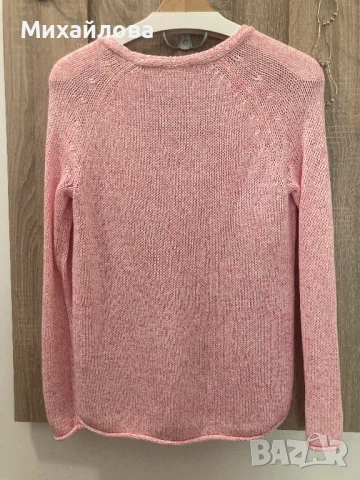 Блуза на H&M в розово и бяло, размер XS, снимка 4 - Блузи с дълъг ръкав и пуловери - 50632778