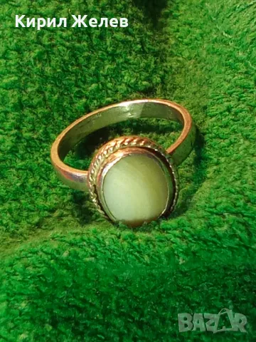 СТАР АНГЛИЙСКИ СКЪПОЦЕНЕН СРЕБЪРЕН ПРЪСТЕН ВИСОКА ПРОБА СРЕБРО с РЪЧНО ШЛИФОВАН БЯЛ АХАТ 28505, снимка 14 - Антикварни и старинни предмети - 46233811