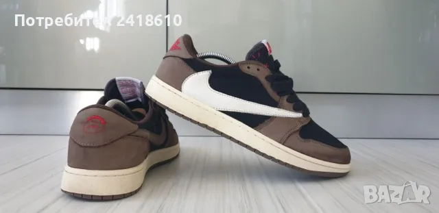 Nike Air Jordan 1 x Travis Scott  Mens Size 42/26.5 UK 7.5  US 8.5 ОРИГИНАЛ! Мъжки Кецове., снимка 6 - Кецове - 47389633