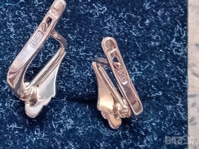 Антикварни руски златни обеци с рубинчета, снимка 2 - Обеци - 43820909