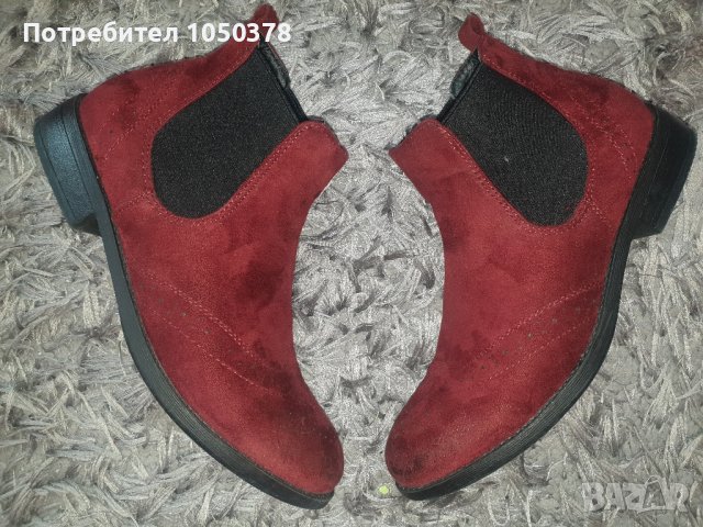 Дамски есенни челси боти - бордо 39-40 номер, снимка 2 - Дамски боти - 42985151