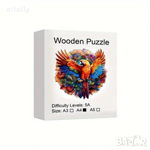 Дървен пъзел ”Тропически папагал”, снимка 2 - Игри и пъзели - 43450838