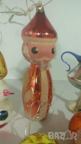 Лот ретро коледни орнаменти от тънко стъкло, снимка 13 - Декорация за дома - 52058870