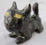 коте - черна котка стара фигурка статуетка фигура, подпис