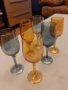 Стъклени цветни чаши ретро, снимка 1