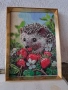 Диамантен гоблен таралеж-готов и рамкиран, снимка 2