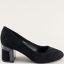 Черни официални обувки със среден ток, велур