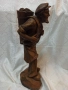 Висока 48 см ръчно резбована дървена скулптура на лозар или винар!, снимка 3
