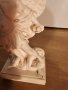 Старинна италианска скулптура Фаро  Архангел Михаил с копие и огнен меч, с които пронизва Дявола - п, снимка 3