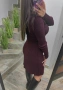 Дамска рокля плетиво в бордо, снимка 2